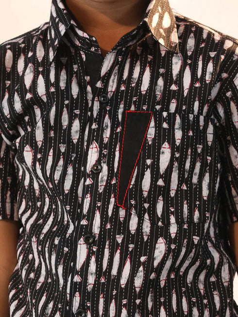 Boy's' Black Ethnic Shirt