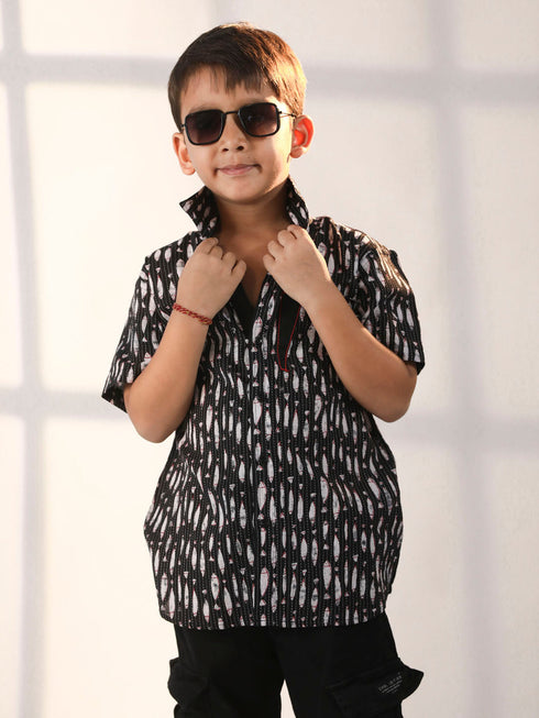 Boy's' Black Ethnic Shirt