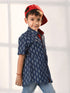 Boy's' Navy Blue Ethnic Shirt