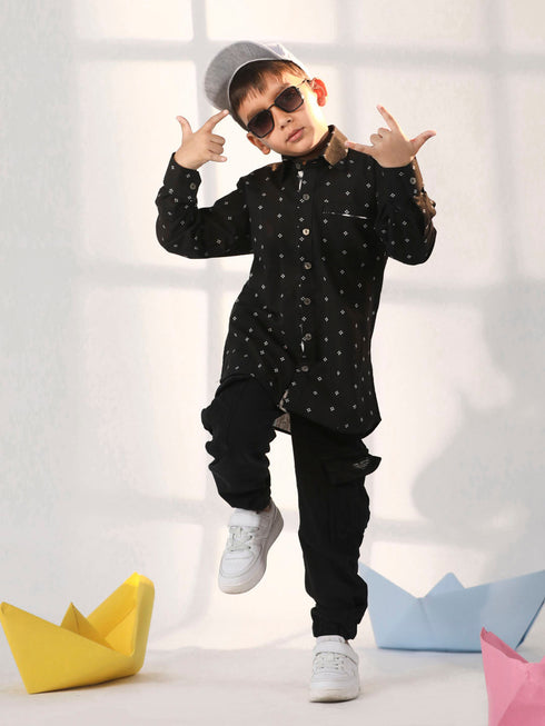 Boy's' Black Ethnic Shirt