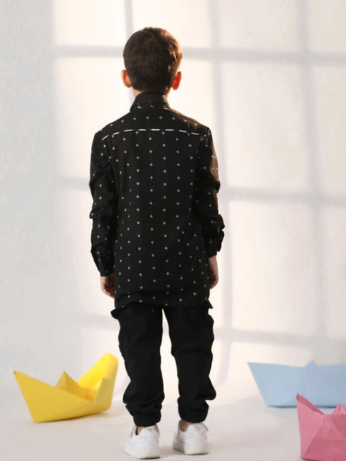 Boy's' Black Ethnic Shirt