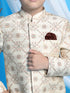 Boy's Gold And Coffee Sherwani Set