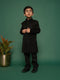 Boy's Black Sherwani Set