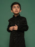 Boy's Black Sherwani Set
