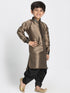 Boys' Black Cotton Silk Blend Kurta and Dhoti Pant Set