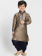 Boys' Bronze Cotton Silk Blend Kurta and Dhoti Pant Set