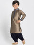 Boys' Bronze Cotton Silk Blend Kurta and Dhoti Pant Set