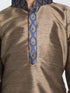 Boys' Bronze Cotton Silk Blend Kurta and Dhoti Pant Set