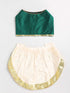 Dogs' Green Solid South Indian Style Lehenga Choli Set