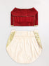Dogs' Maroon Solid South Indian Style Lehenga Choli Set