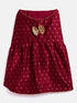 Dogs' Maroon And Gold Silk Blend Dress