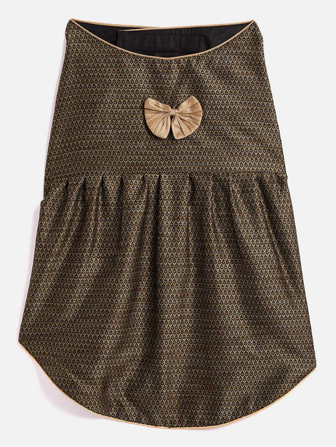 Dogs' Black Woven Silk Blend Dress