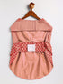 Dogs' Pink Printed Flared Frock With Attached Bow