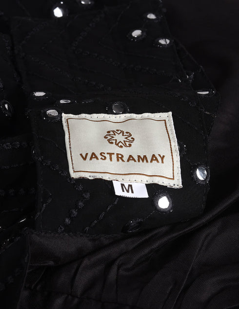 Dogs Allover Mirror Work Embroidered Dress