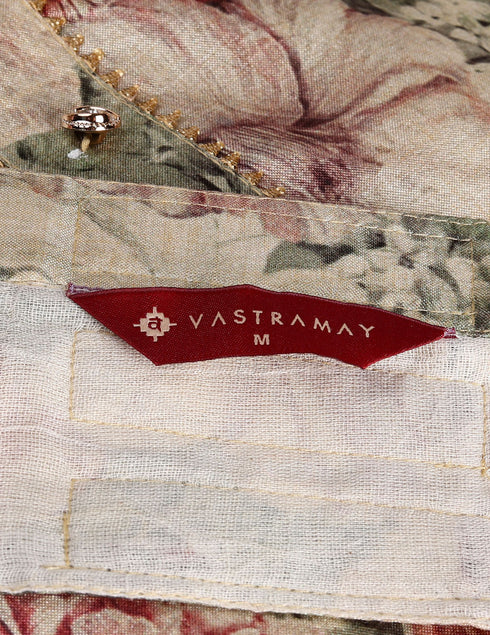 Dogs Allover Printed Silk Blend Mandarin Collar Dress