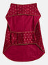 Maroon And Gold Silk Blend Siblings Set For Dogs