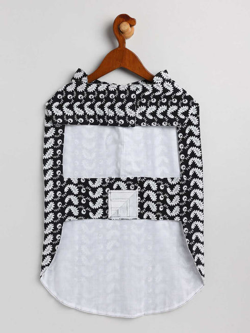 Dogs' Black Chikankari Pure Cotton Ethnic Kurta