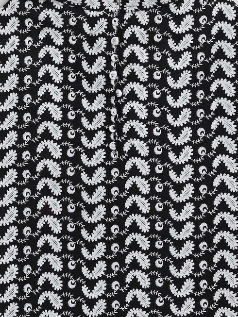 Dogs' Black Chikankari Pure Cotton Ethnic Kurta