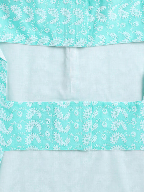 Dogs' Green Chikankari Pure Cotton Ethnic Kurta