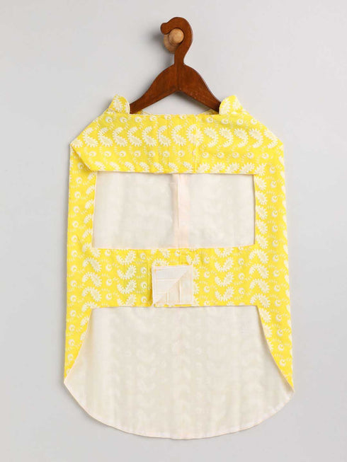 Dogs' Mustard Chikankari Pure Cotton Ethnic Kurta