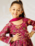 Girl's Falsa Floral Cotton Anarkali Pyjama Set With Dupatta