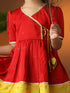 Girl's' Red And Cream Dhoti Kurta Set