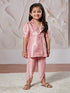 Girl's' Pink Kurta And Dhoti Pant Set