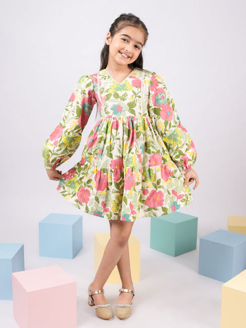 Girl's' Multi Color Dress