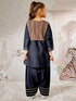 Girl's Black Viscose Kurta Patiala Set