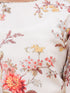 Girl's Cream Floral Printed Kurta With Cream Pant Set