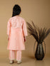 Girl's' Pink Viscose Kurta Pant Set