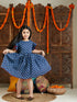 Girl's Blue Printed Frock