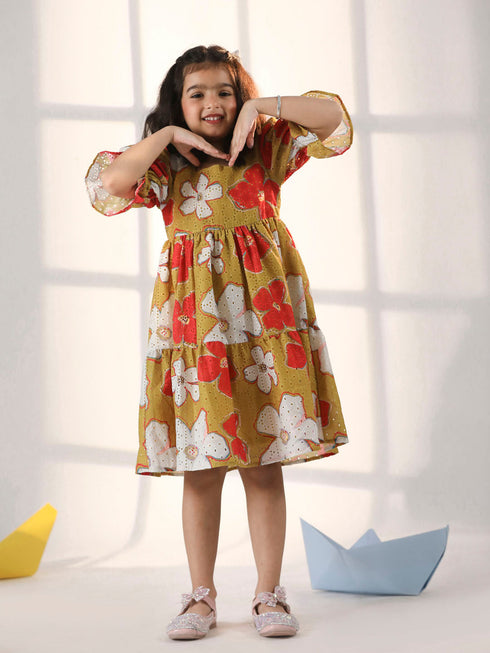 Girl's' Mustard Dress