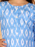 Girl's' Aqua Blue Ikkat Print Kurta Pant Set