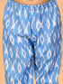 Girl's' Aqua Blue Ikkat Print Kurta Pant Set
