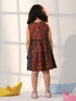 Girl's' Rust And Navy Blue Dress