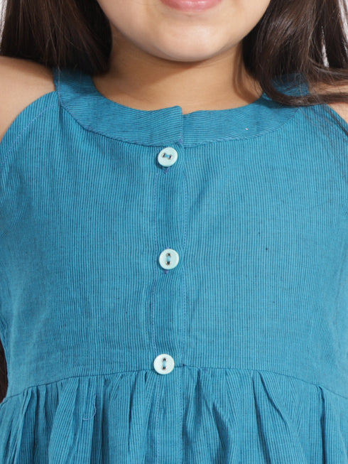 Girl's' Handloom Cotton Kurta And Straight Pant Set