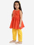 Girl's' Handloom Cotton Kurta And Straight Pant Set