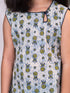 Girl's' Blue Printed Kurta Leggings Set