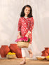 Girl's' Red Kurta Leggings Set