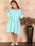 Girl's Green Pure Cotton Chikankari Kurta