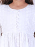 Girl's White Pure Cotton Chikankari Kurta With Leggings
