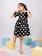 Black Polka Dot Cotton Dress for Girls