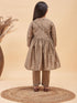 Girl's Brown Anarkali Kurta Pyjama Set With Potli Bag