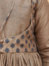 Girl's Brown Anarkali Kurta Pyjama Set With Potli Bag