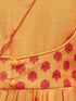 Girl's Orange Anarkali Kurta Pyjama Set With Potli Bag