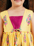 Girl's' Yellow And Pink Ethnic Kurta Pant Set