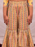 Girl's' Yellow Kurta And Sharara Set