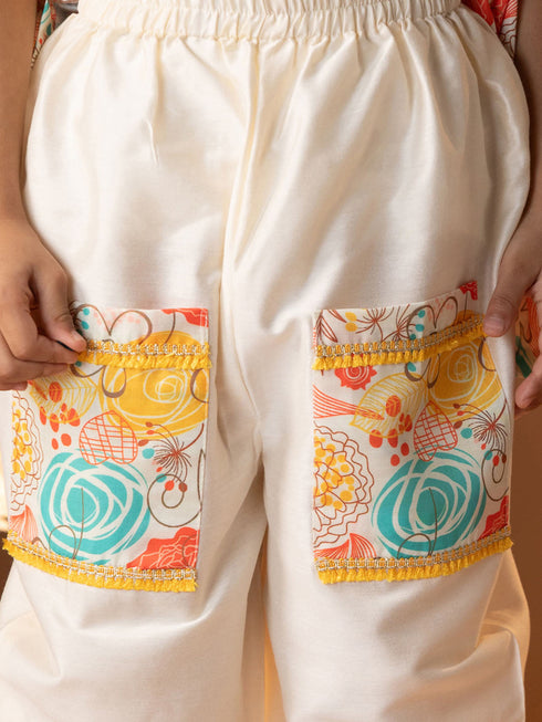 Girl's' Multicolour Kurta And Patiala
