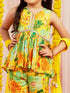 Girl's' Yellow Kurta Sharara And Dupatta Set